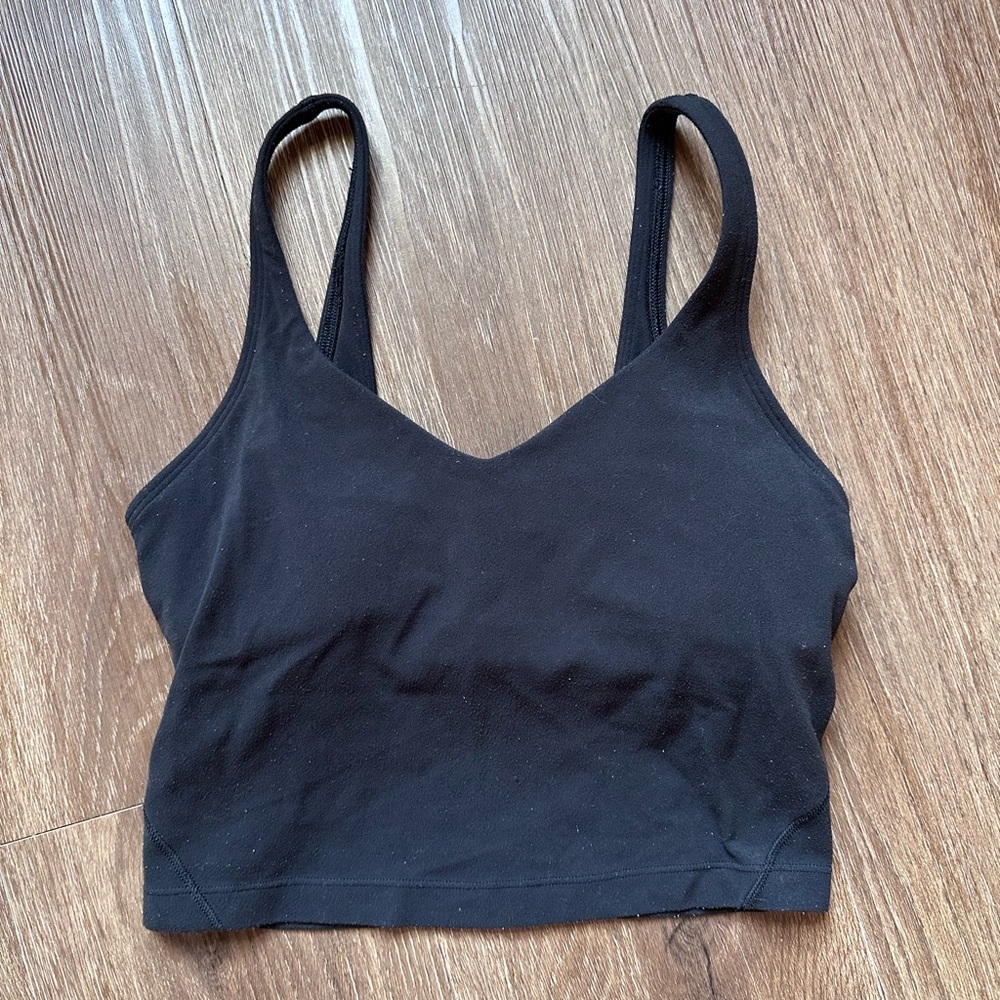 Lululemon Align Tank Top Light Support Cropped Yoga Black Womens